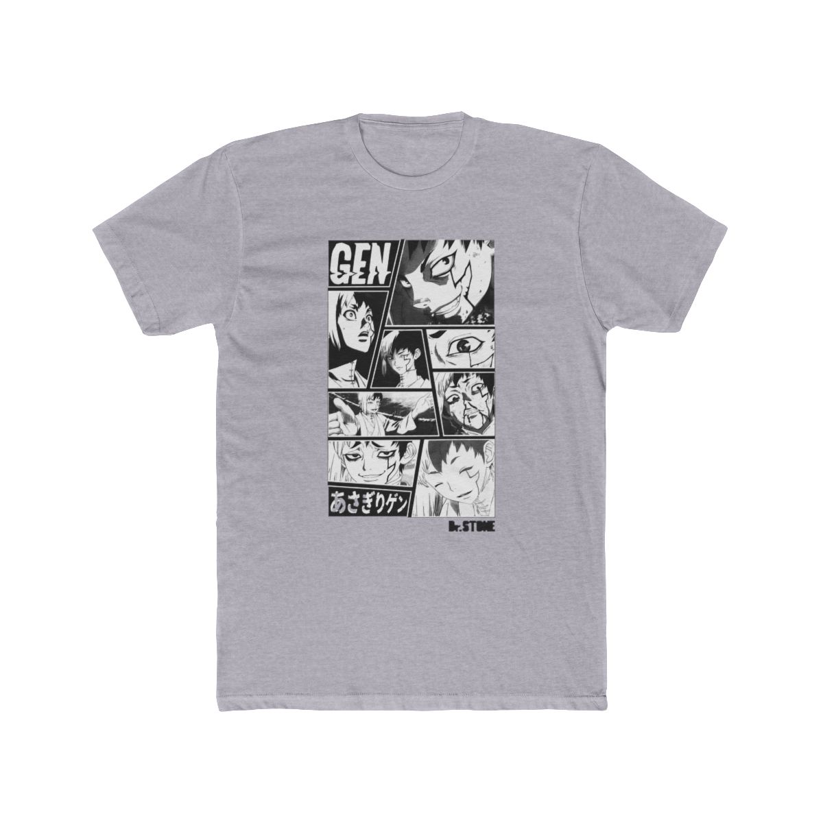 Dr. STONE Gen Black & White Panels T Shirt - alternate angle 3, merchandise