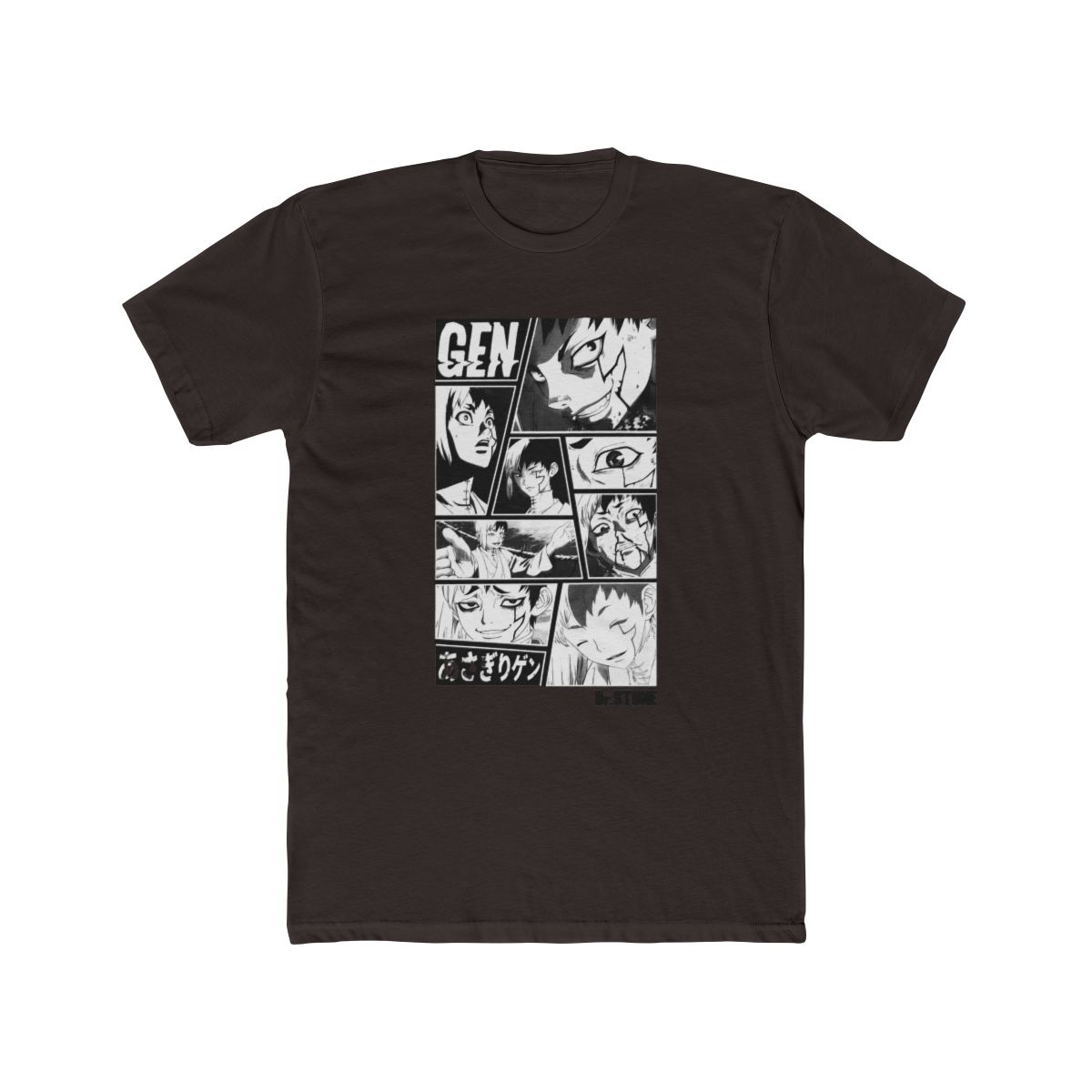 Dr. STONE Gen Black & White Panels T Shirt